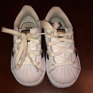 Toddler Adidas Shell Toe sneakers!